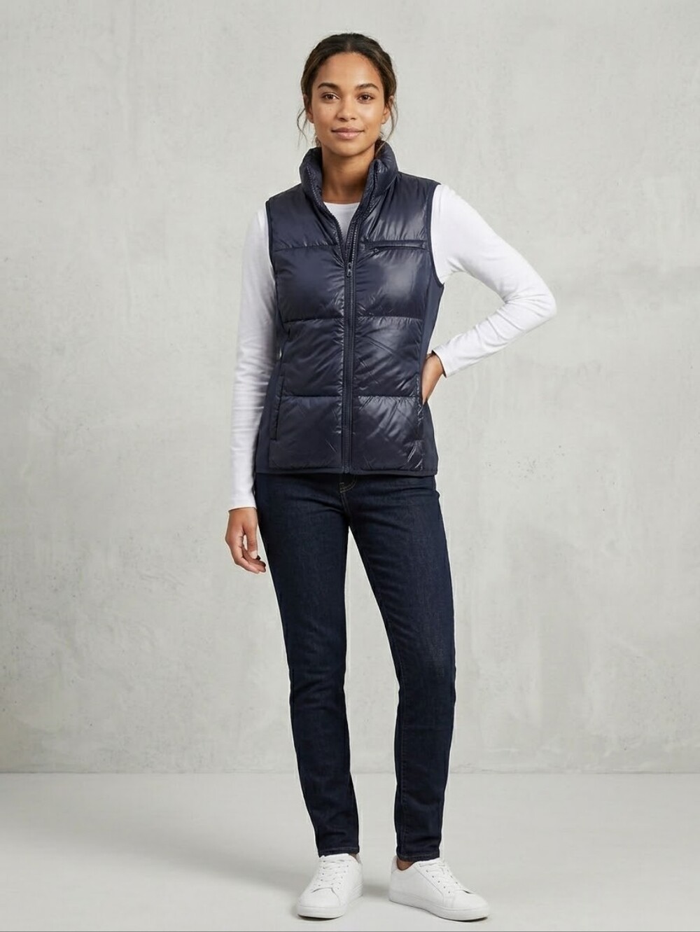 Fabletics Navy Quilted Puffer Vest